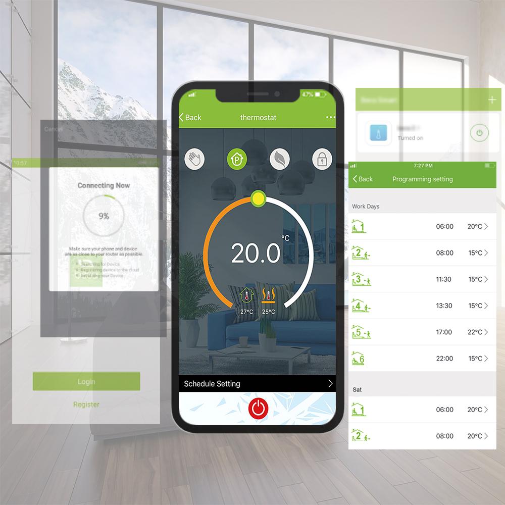 95-240V Wi-Fi Smart Thermostat Programmable Electric Heating Thermostat Temperature Controller Voice APP Control