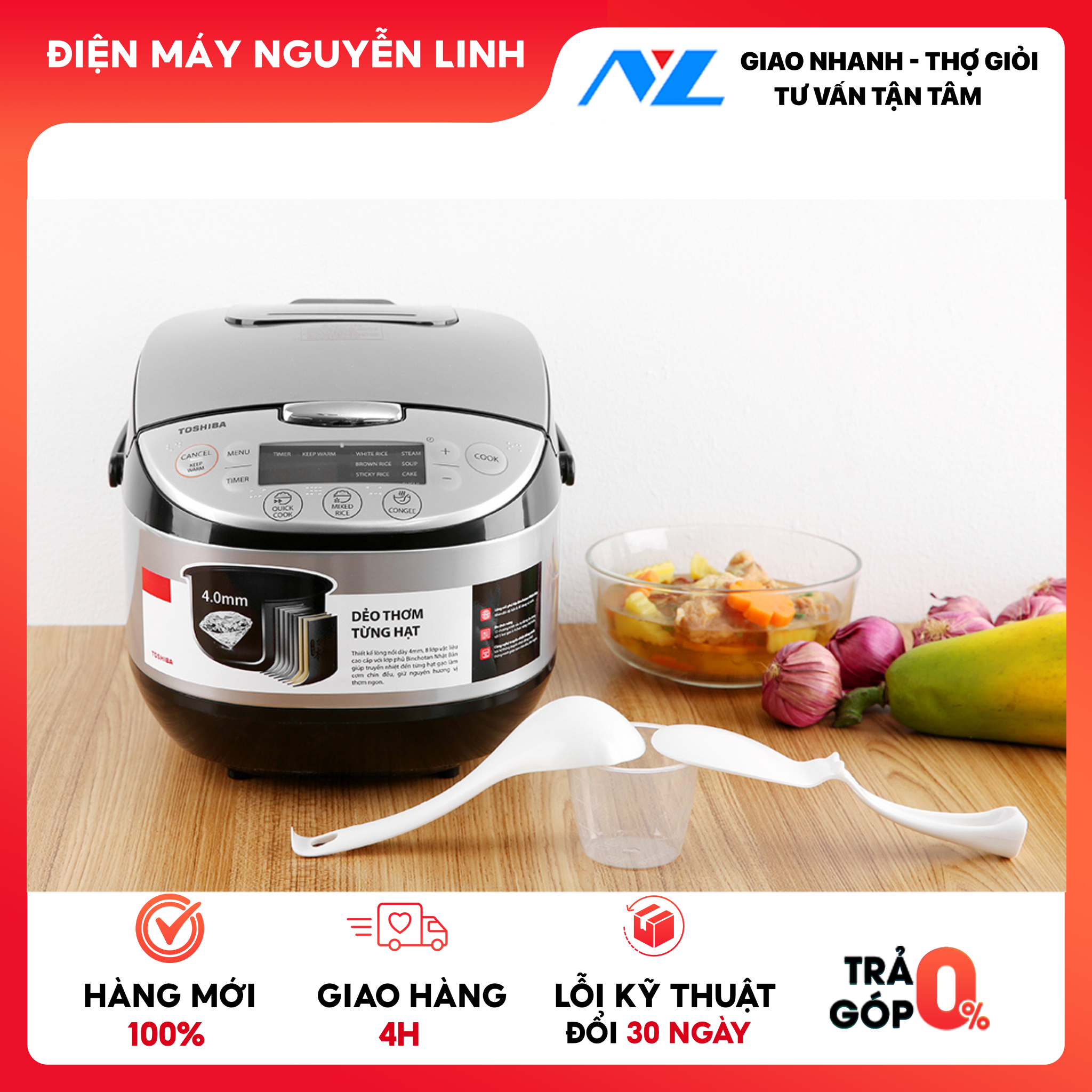 Nồi Cơm Điện Tử Toshiba RC-18DR2PV - Hàng chính hãng