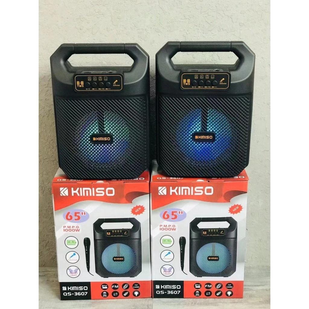 Loa Bluetooth Superbass Kimiso QS 3607 - Loa Nghe Nhạc Tặng Kèm Micro Hát Karaoke
