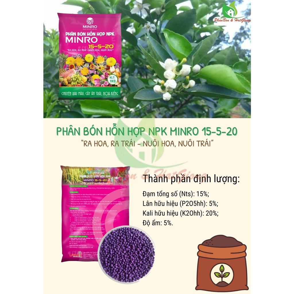 Phân Bón NPK Giúp Ra Hoa MINRO 15-5-20 Chuyên Rau Màu, Cây Ăn Trái và Hoa Kiểng - Shop Phân Bón và Hạt Giống