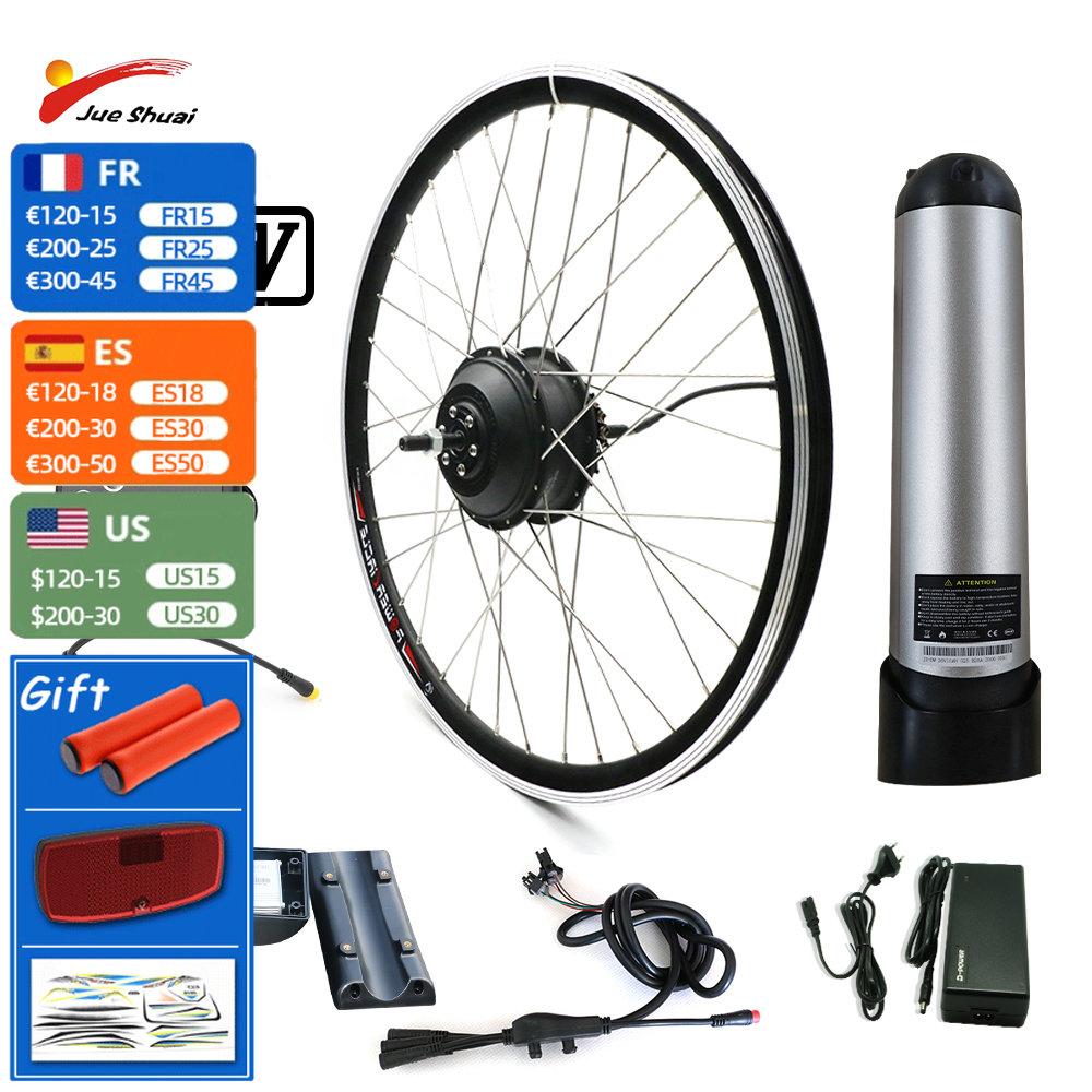 Bộ Xe Đạp Điện Có Pin 36V 350W Bộ Xe Đạp Điện Ebike 20 24 26 27.5 Inch 700C Phía Trước Phía Sau bánh Xe Điện Động Cơ Trung Tâm Color: 27.5inch front LCD Size: with 10Ah battery
