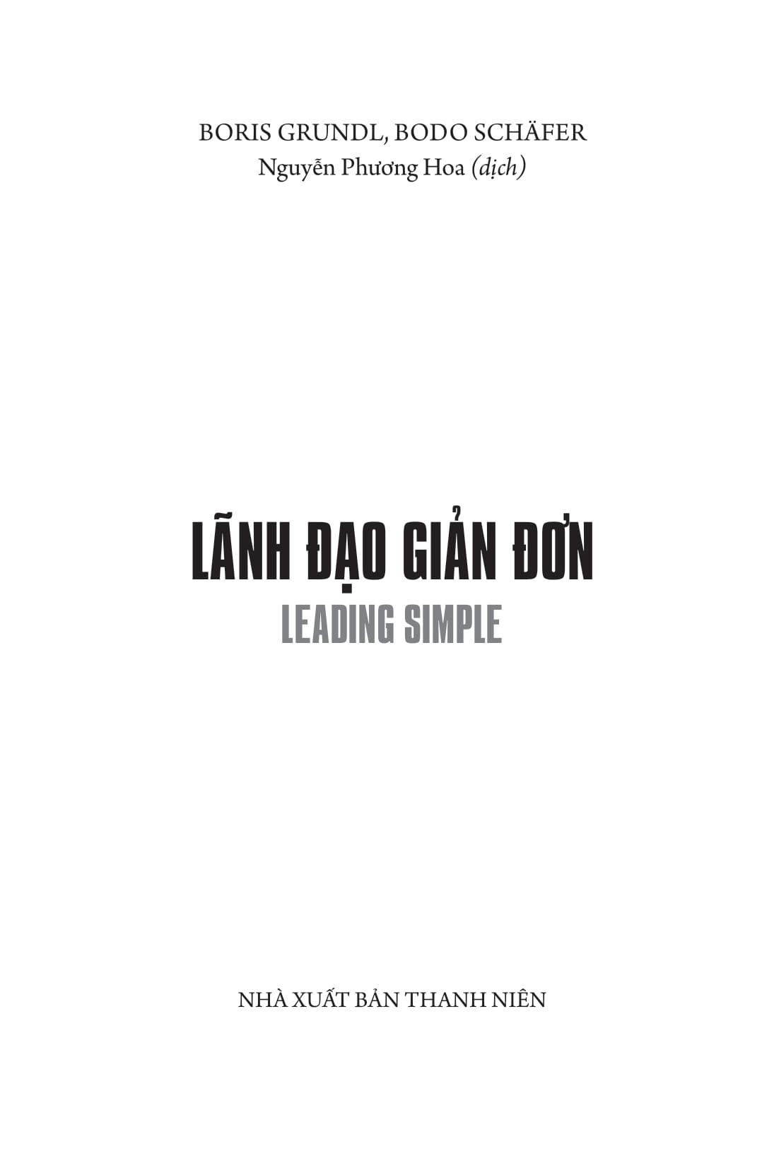 Lãnh Đạo Giản Đơn - Leading Simple