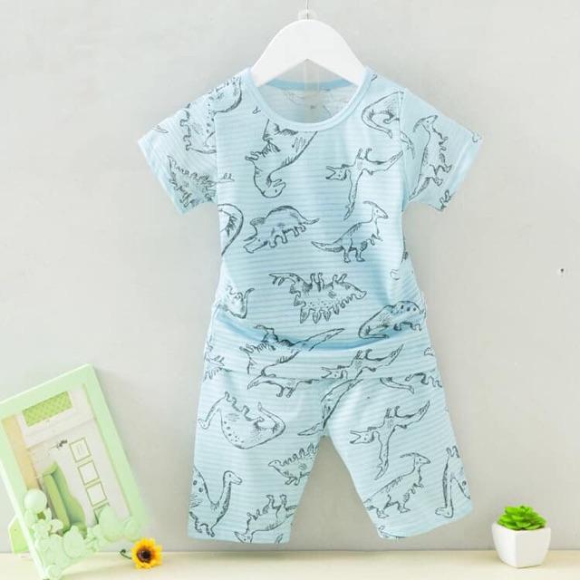 Đồ bộ cotton tre lửng bé trai đáng yêu