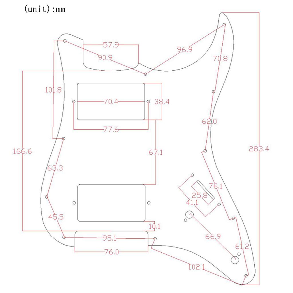 2 Nồi Lỗ 2 Lớp Guitar Chọn Bảo Vệ Trầy Xước Đĩa cho Đàn Guitar Điện Trắng