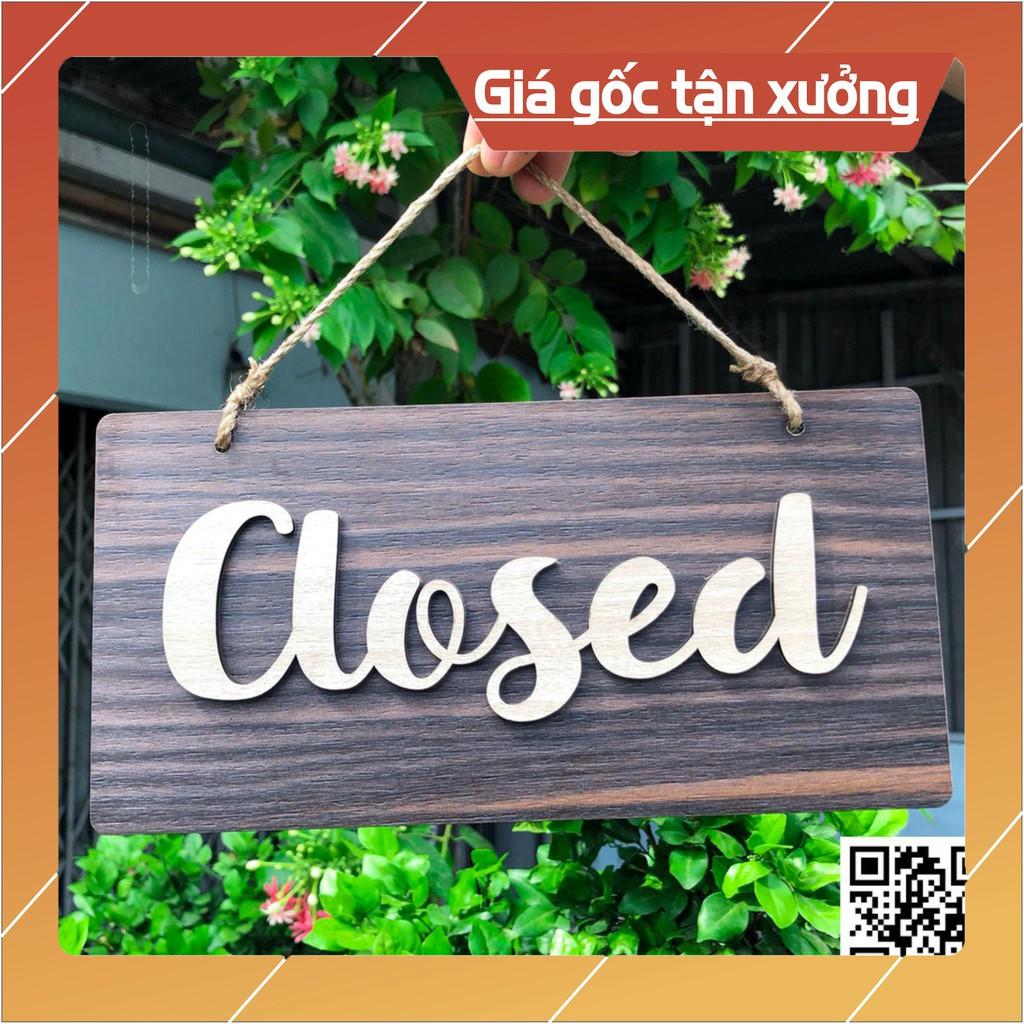 Bảng treo Open - Closed bằng gỗ chữ nổi