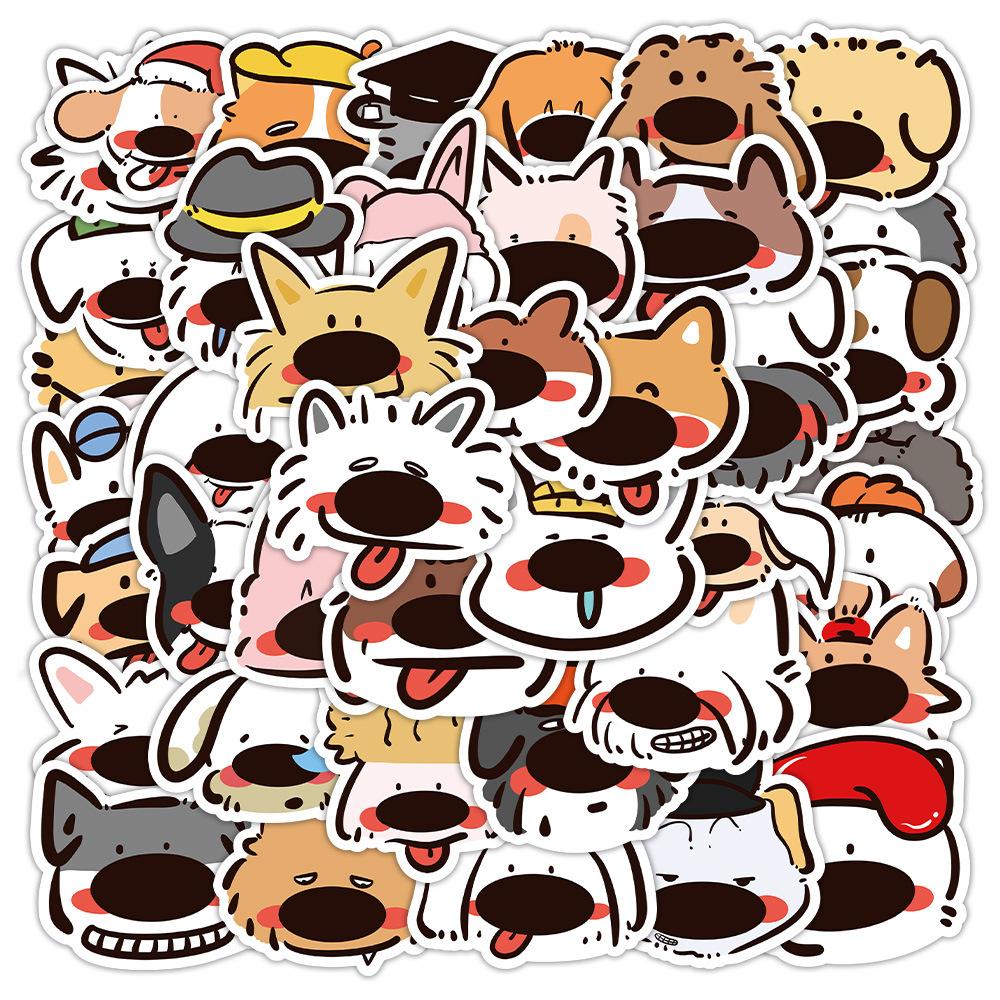 Sticker chó mũi to hoạt hình cute trang trí mũ bảo hiểm,guitar,ukulele,điện thoại,sổ tay,laptop-mẫu S88