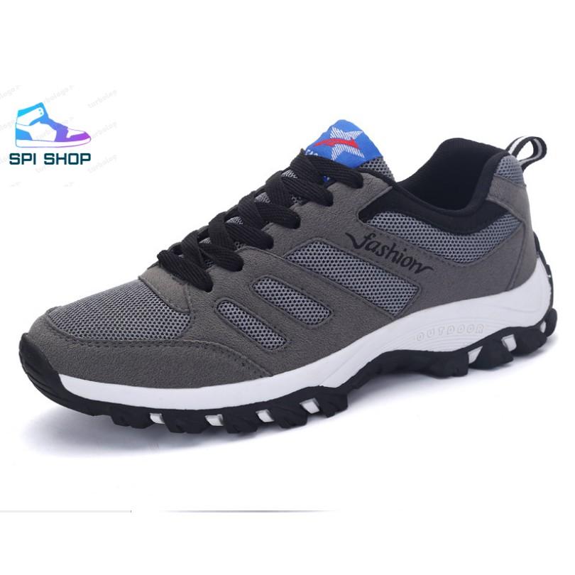 Giày Nam Sneaker Giày Thể Thao Nam SPISO A09 Màu Ghi Đế tăng ma sat