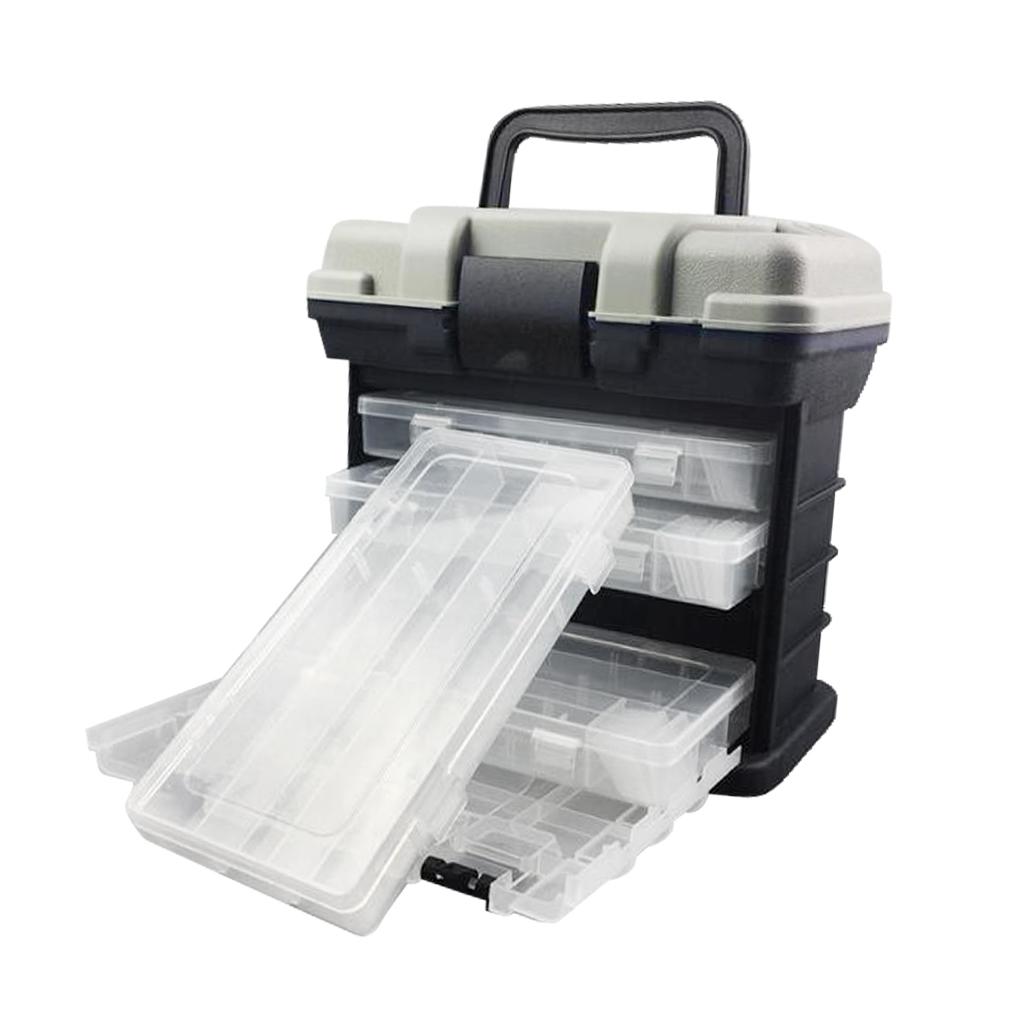 4 Layers Handheld Fishing Case High Strength Plastic Tackle Box Lures Case