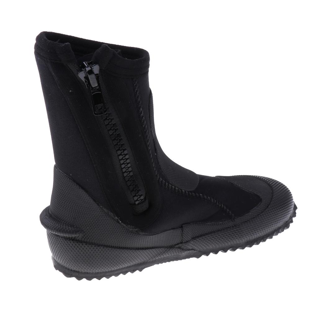 Unisex 5mm Premium Neoprene Hi Top Wetsuits Zipper Boot Diving Boots Water Sports Snorkeling Booties Shoes