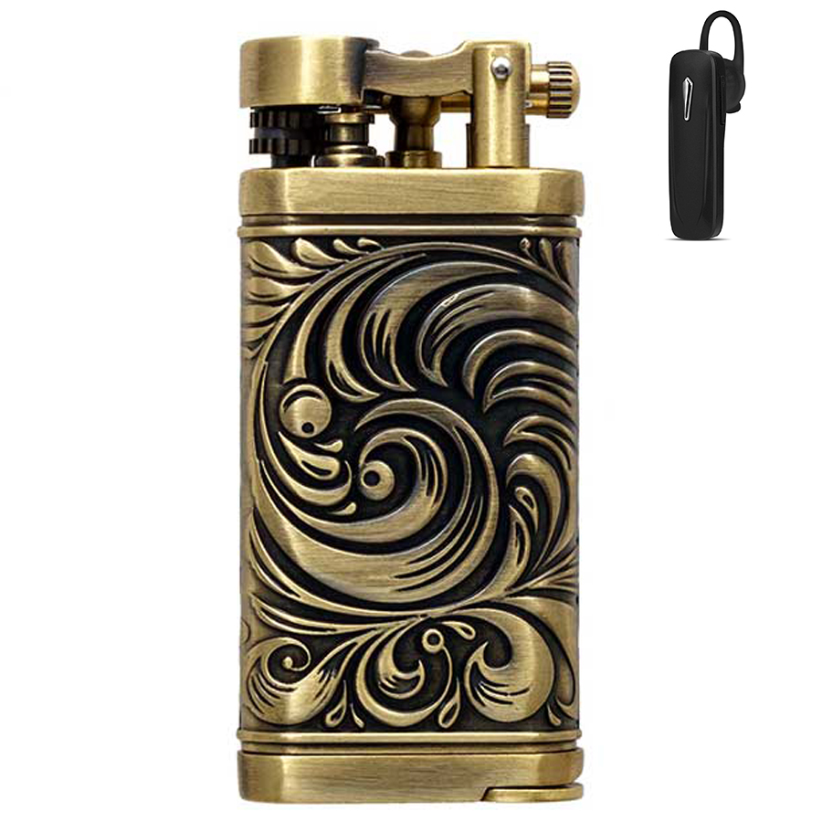 Hộp Quẹt Gas Đá Hút Tẩu SK36-1 Cực Mạnh + Tặng Tai Nghe Nhét Tai Cao Cấp