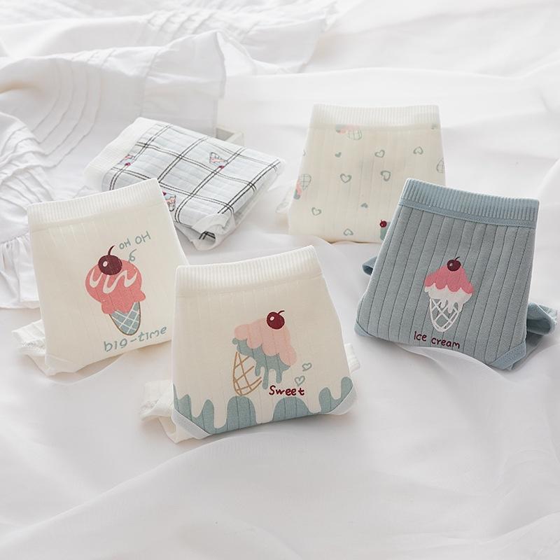 Quần Lót Nữ Cotton Kháng Khuẩn ICE CREAM Cô Gái Ngang Eo . Hàng Loại Đẹp.