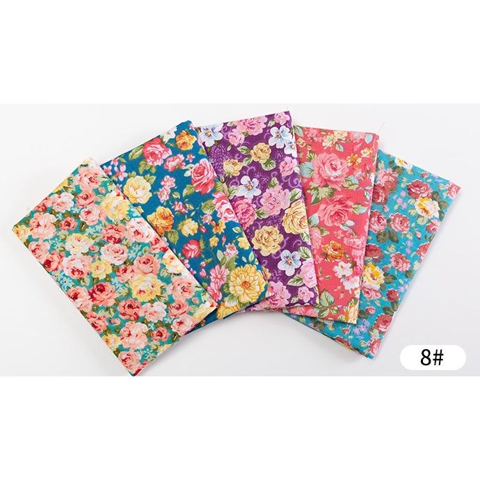 ( SỈ PHỤ KIỆN) Set 6 Tấm Vải Cotton LÀM DIY Họa Tiết Hoa NGẪU NHIÊN Tự May Vá Đồ Thủ Công- BÁCH HÓA NA NA