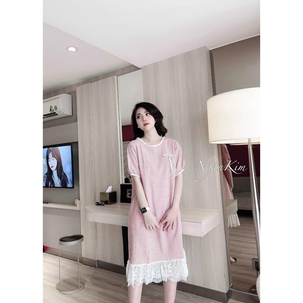 Váy bầu đầm bầu chất Lụa Hàn mềm mạithiết kế sang chảnh mặc đi làm đi chơi đều đcFree size 43~68kg