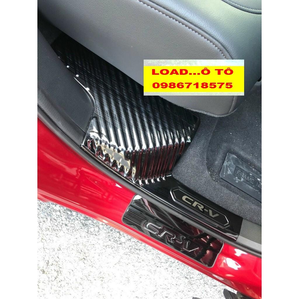 Ốp Bậc Cửa, Nẹp Bước Chân Xe Honda CRV 2023-2018 Trong, Ngoài Vân Titan Xước Cao Cấp