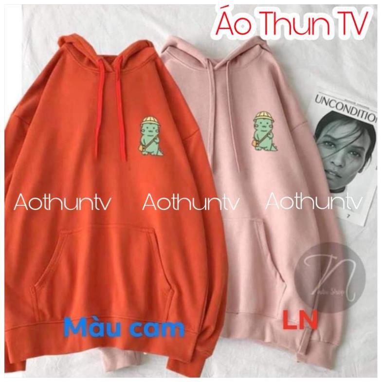 Áo hoodie logo khủng long đeo cặp DA35 unisex giá rẻ