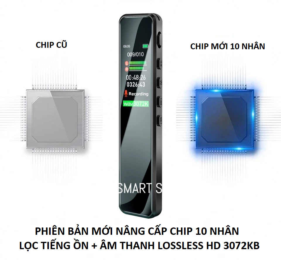 Máy ghi âm chuyên nghiệp siêu lọc âm, pin liên tục 20-30h. Chip thế hệ mới nhất 2024