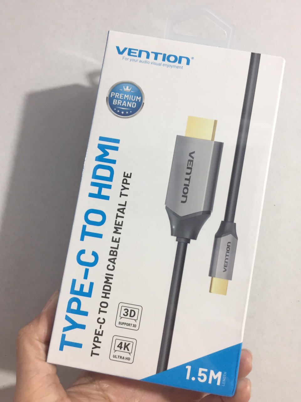 Cáp chuyển Type-C male ra HDMI male hỗ trợ 4K dây nhựa đầu hợp kim Vention CGSB - Hàng chính hãng