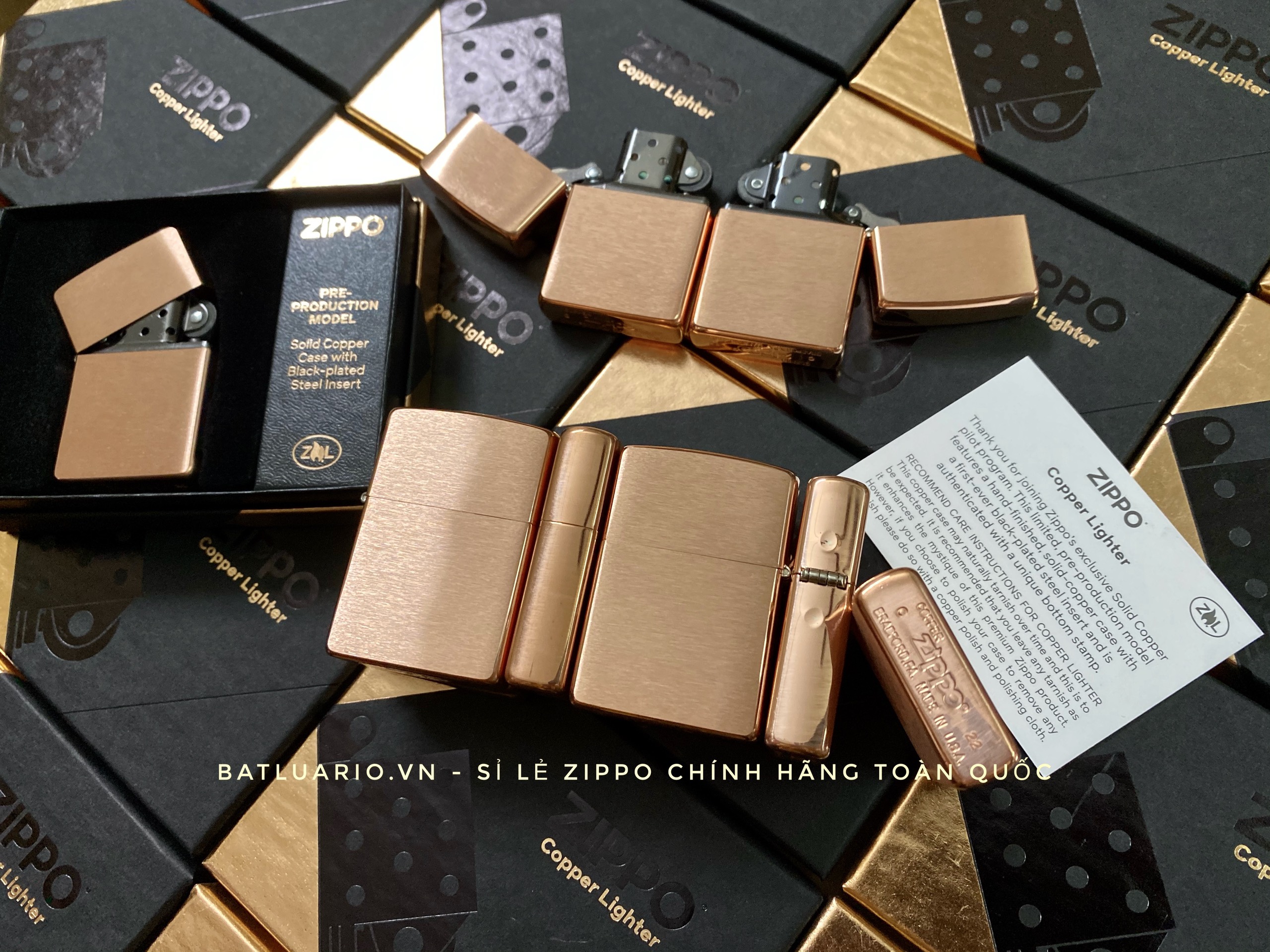 Bật Lửa Zippo 48107 – Zippo Solid Copper – Zippo Copper Case With Black Coated Stainless Steel Insert – Zippo Đồng Đỏ Nguyên Khối 2022