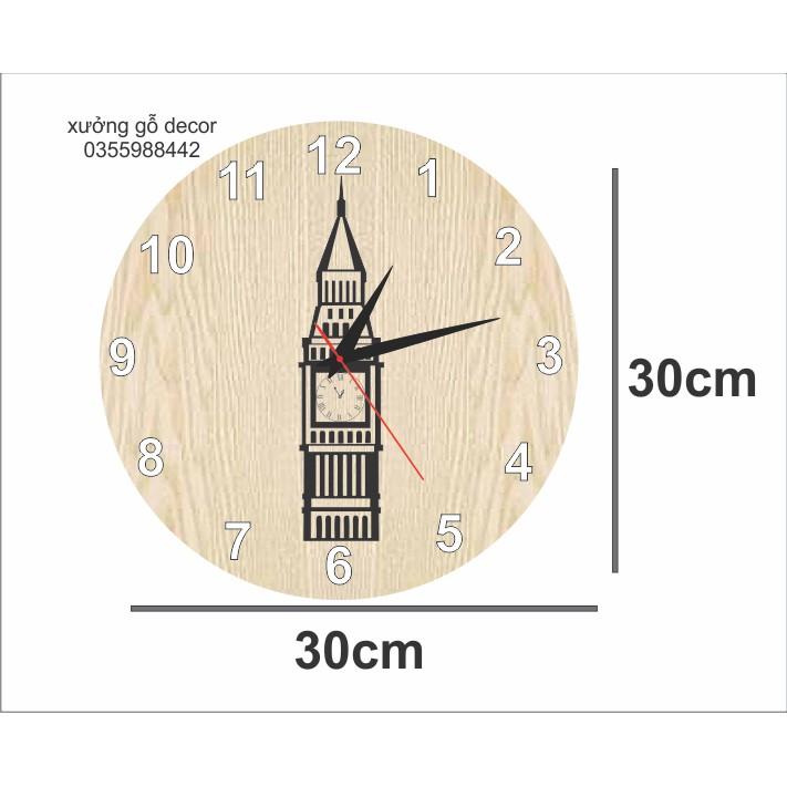 Đồng Hồ Treo Tường Kim Trôi Họa Tiết Paris, London, New York