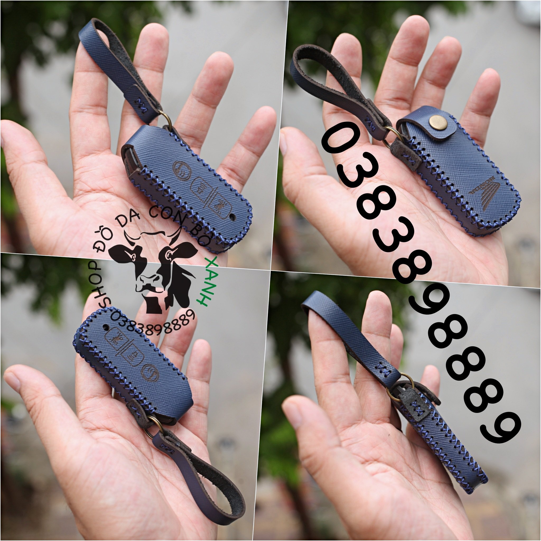 Bao Da dành cho chìa Khóa Honda SH, PCX, SH Mode, Cub 125 mẫu nắp handmade da thật