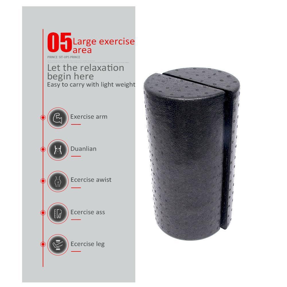 1pcs Semi-circular Yoga Column Smooth Yoga Foam Shaft Fitness Equipment Black Yoga Brick Floating Point Yoga Column