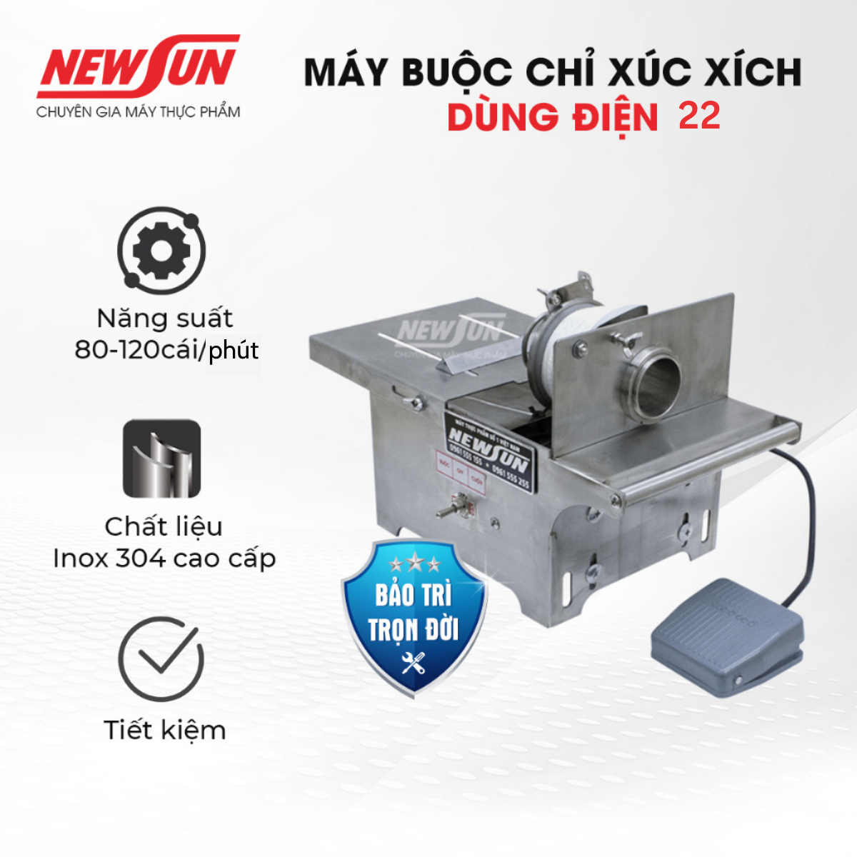 Máy buộc chỉ xúc xích dùng điện Việt Nam năng suất buộc 80-120 cái/phút - Hàng chính hãng