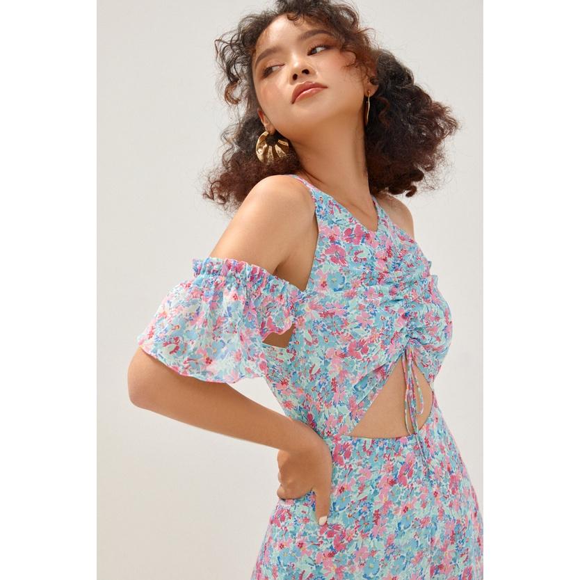 Nene Clothing - Playsuit hoa trễ vai