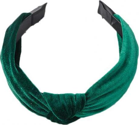 Bờm cài tóc turban nữ BN30D bản to vải nhung mầu xanh lá