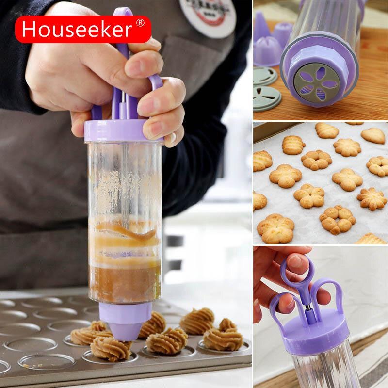 Khuôn Nhấn Bánh Qui Cookies Press/Bộ 19 Món Dụng Cụ Làm Bánh Miệng Hoa Dùng để Làm Bánh Quy Bánh Ngọt Tiện Dụng,