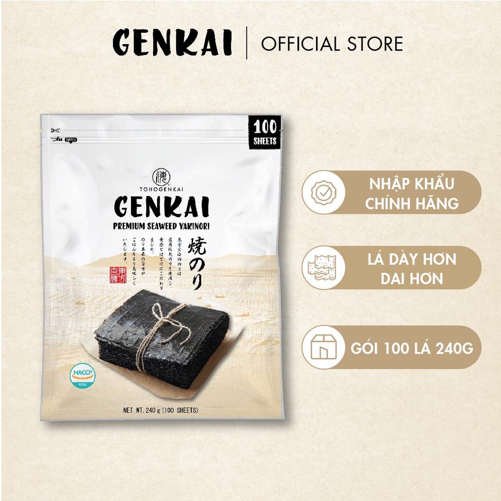 Rong Biển Cuộn Cơm Hàn Quốc GENKAI 100 Lá 240G