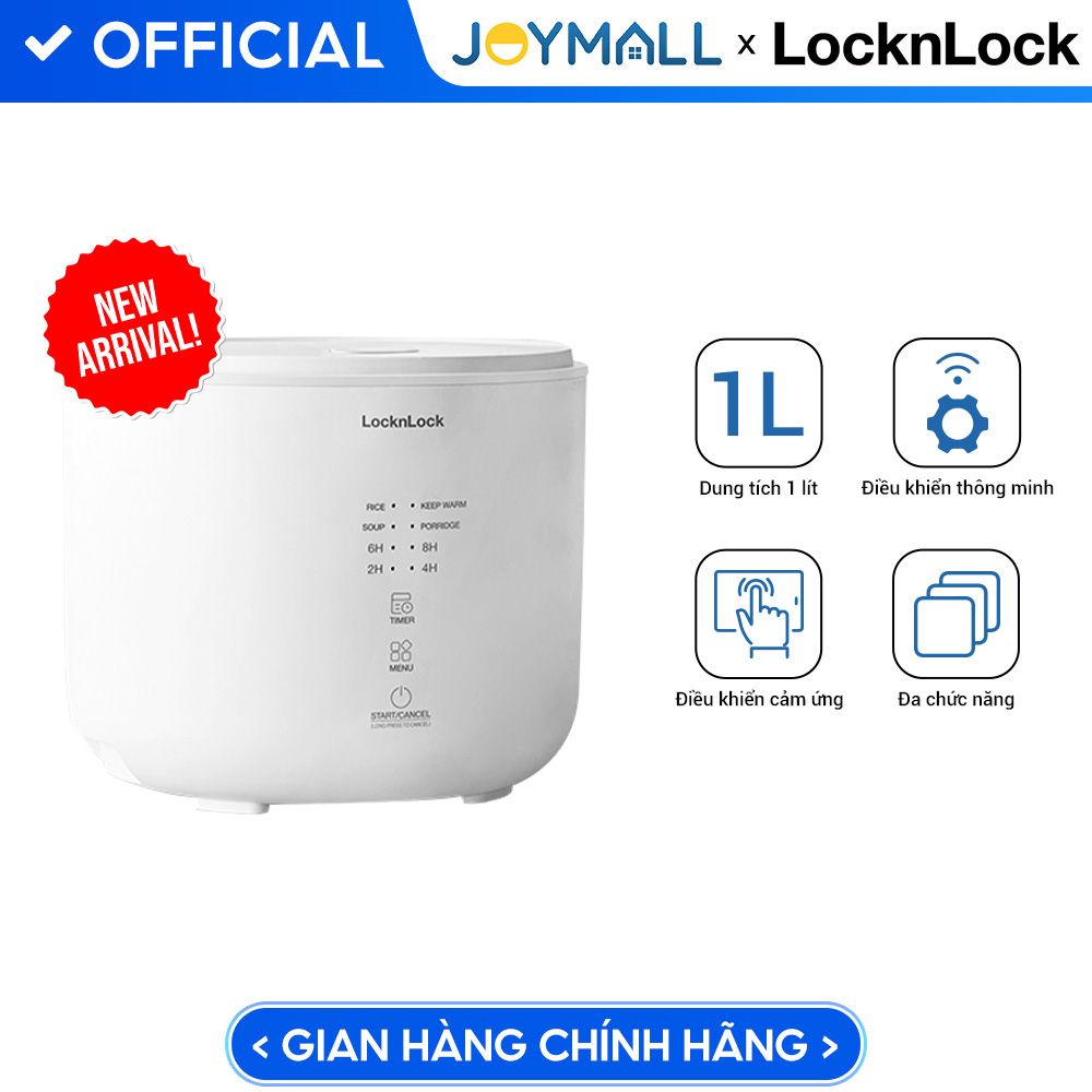 Nồi cơm điện 1L Bianco LocknLock EJR334IVY, Hàng chính hãng, Đa chức năng, Điều khiển thông minh, 4 chế độ - JoyMall