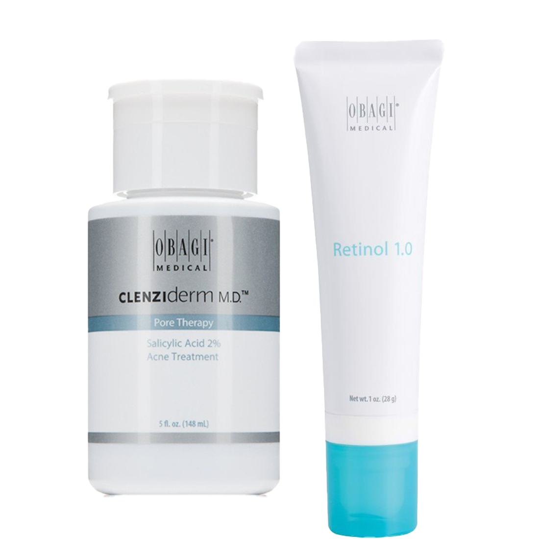 Combo Sản phẩm giảm mụn,hỗ trợ giảm thâm nám Obagi Clenziderm Pore 2% BHA 148ml + Obagi Retinol 1.0