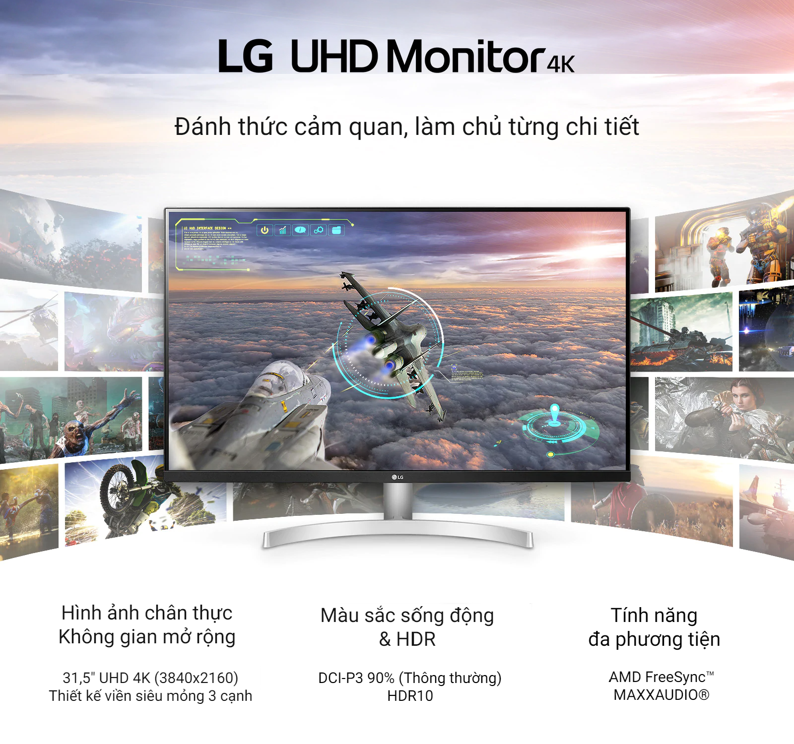 Màn hình LG 32UN500-W 31.5 Inch UHD 4K HDR - Hàng chính hãng