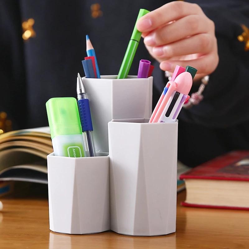 Cốc đựng cọ trang điểm 3 ngăn tiện lợi