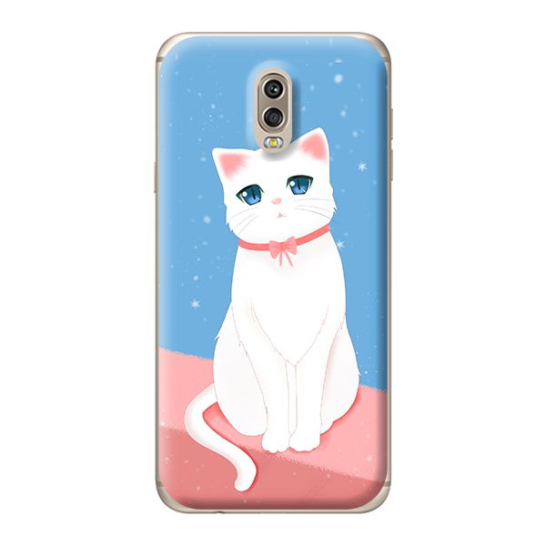 Ốp lưng cho Samsung Galaxy J7 Plus mèo trắng 1 - Hàng chính hãng