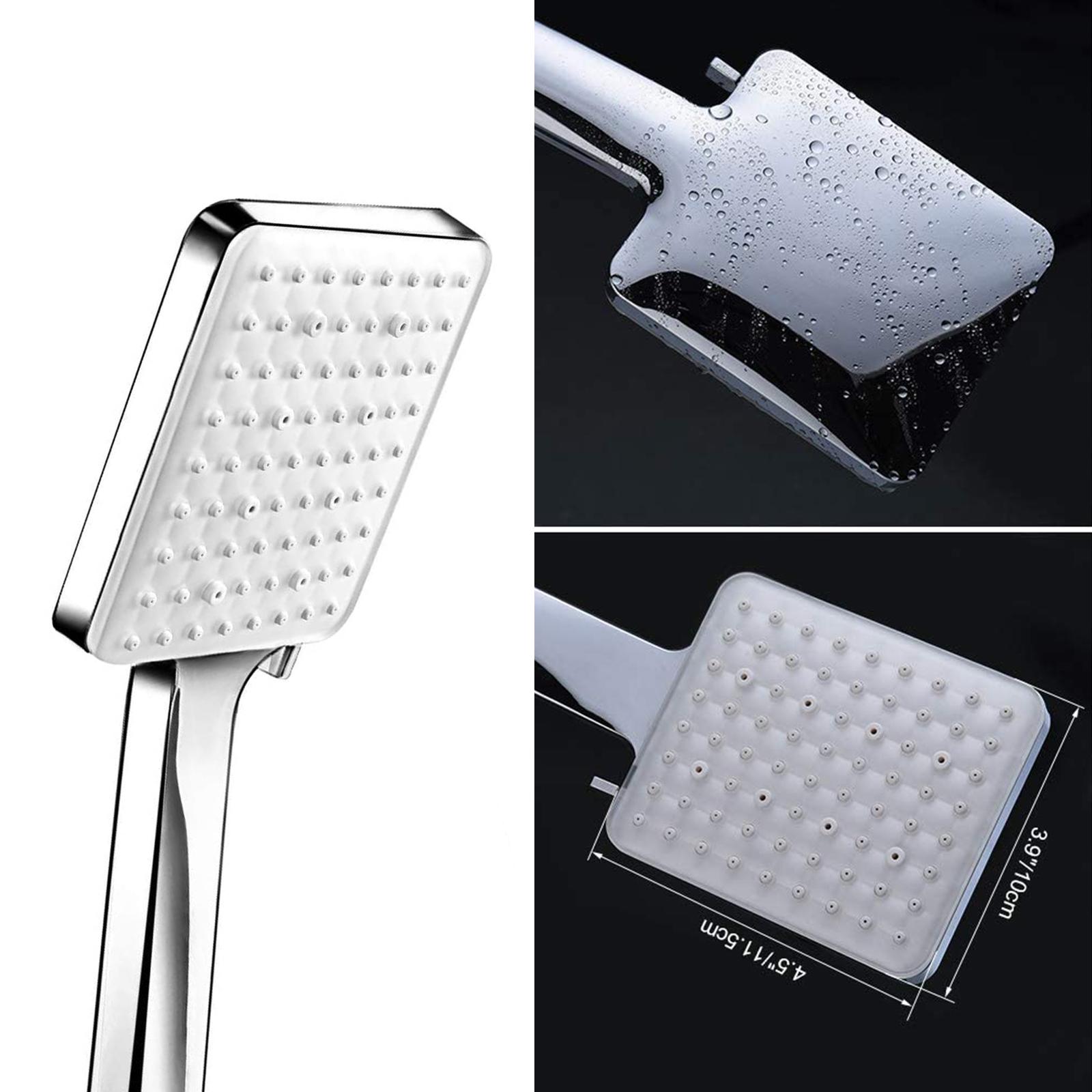 High Pressure Handheld Shower Head with 4.9ft Hose 360° Rotatable Bracket Polished Chrome Adjustable Shower Spray