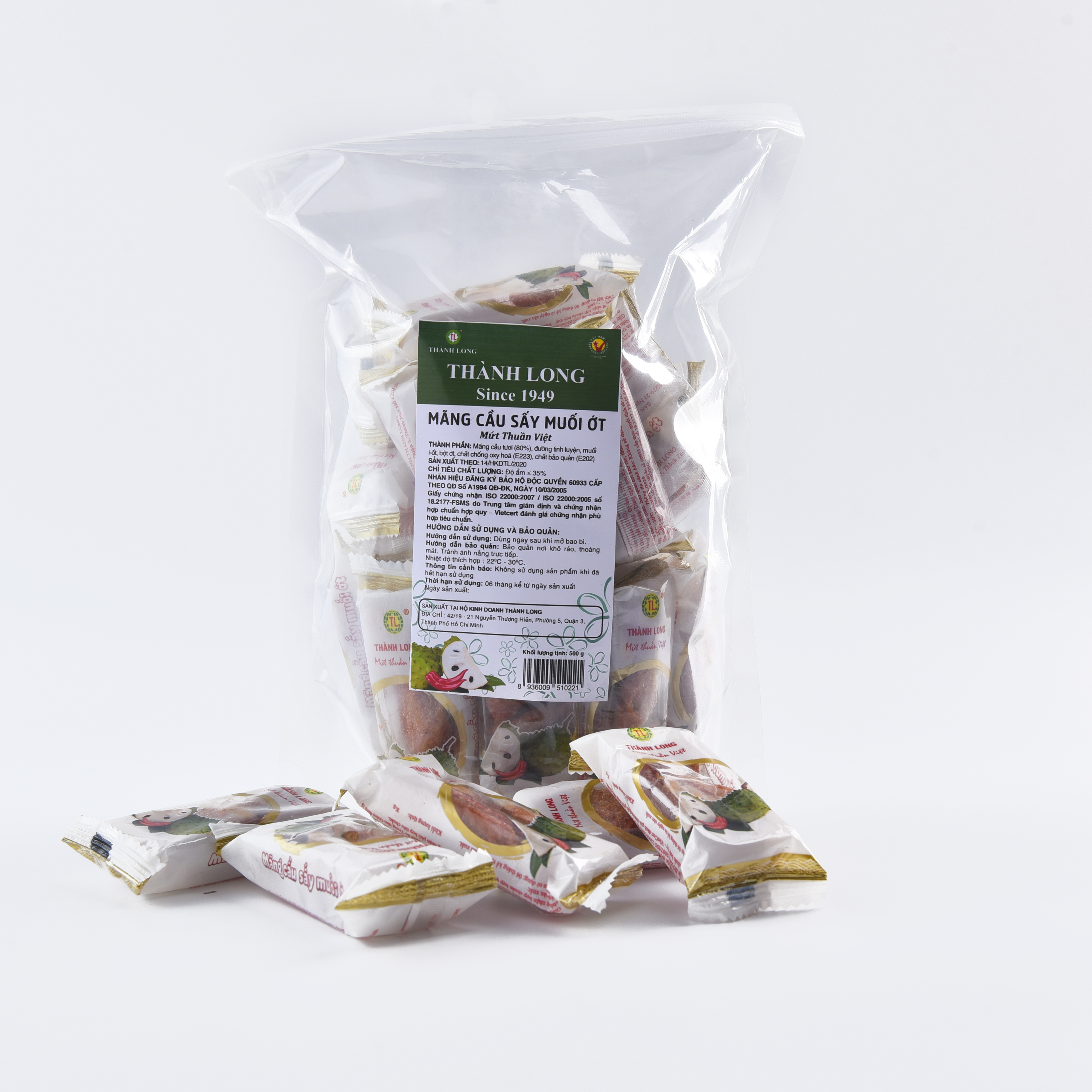 MỨT MÃNG CẦU SẤY MUỐI ỚT THÀNH LONG 500G - VIỆT NAM