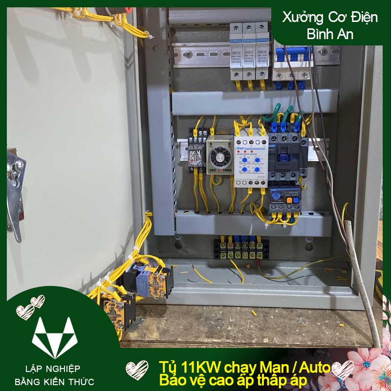 Tủ điều khiển bơm chữa cháy tự động công suất 11KW chống mất pha, ngắn mạch, quá dòng quá tải XJ3D
