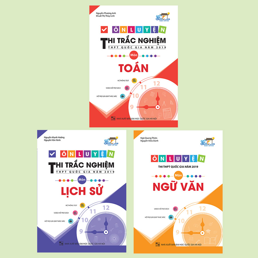 combo ôn luyện thi trắc nghiệm THPT quốc gia năm 2019 khối C03: Toán - văn - sử