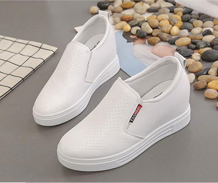 Giày Sneaker Nữ Độn Đế 6cm Mã H24 Ảnh Thật