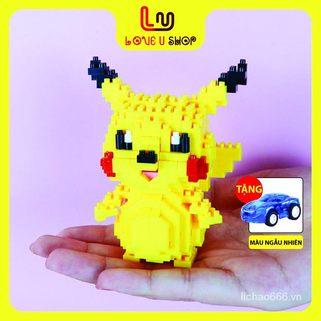 Ghép hình 3d, đồ chơi lắp ráp, xếp hình khủng long Hitokage, pikachu xịn