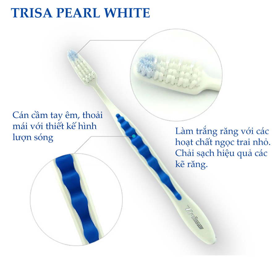 Bộ 2 Bàn Chải Đánh Răng Trisa Pearl White