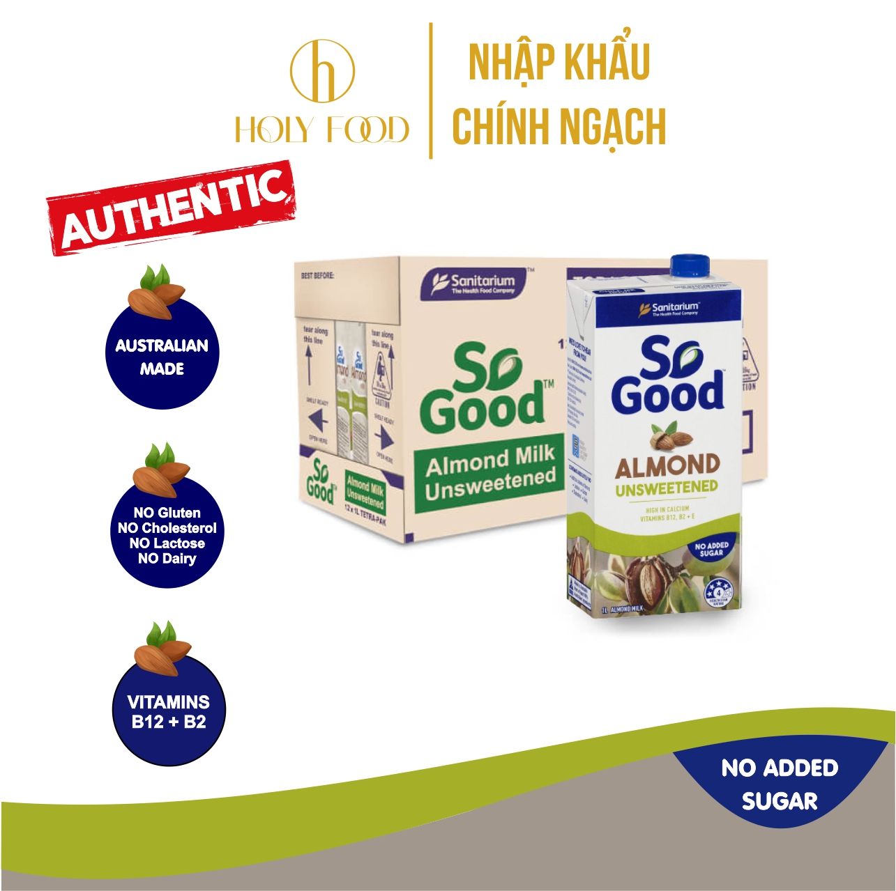 Sữa Hạnh Nhân Không Đường So Good 1L 