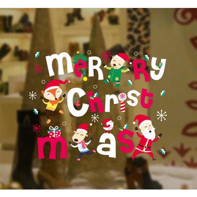 Decal trang trí noel CHỮ MERRY CHRISMAST vui nhộn