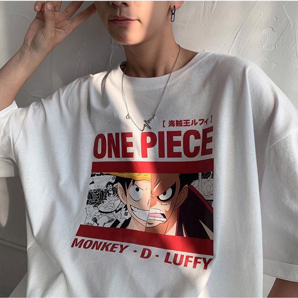 Áo thun tay lỡ form rộng hình Luffy - Áo One Piece tay lỡ unisex đẹp AC7