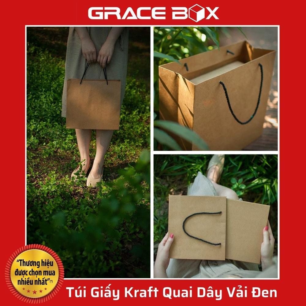 Túi Giấy Kraft - Quai Dây Vải Đen Thời Trang