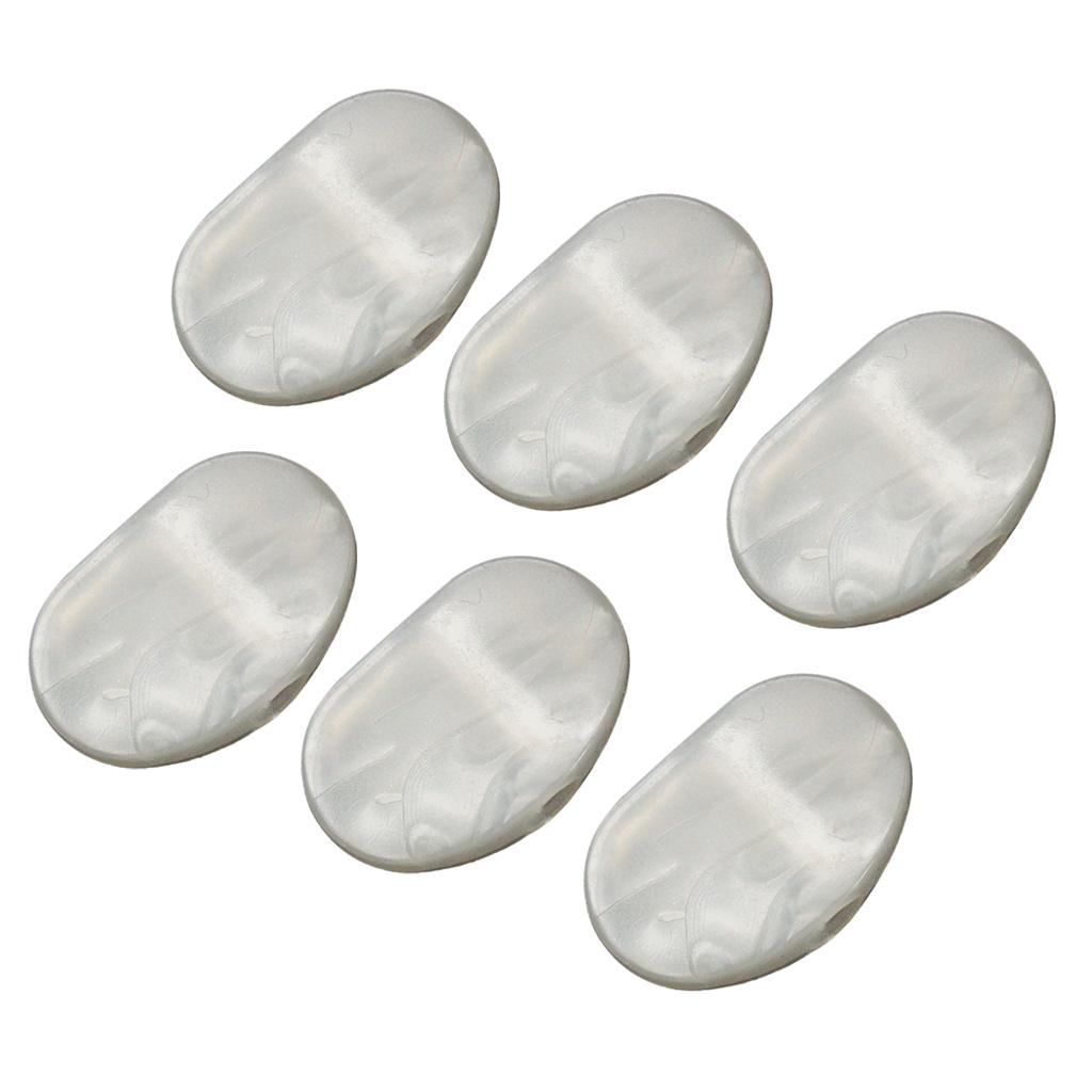 Sunnimix 6 Chiếc Hình Bầu Dục Đàn Guitar Điện Ngọc Trai Chỉnh Chốt Nắp Chỉnh Âm Máy Đầu Thay Thế Nút Núm, Trắng