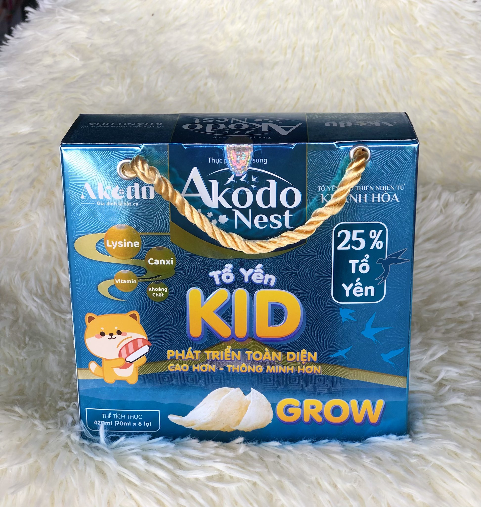 Yến Sào Akodo Kids Grow 25% yến dành cho bé từ 6 tháng tuổi