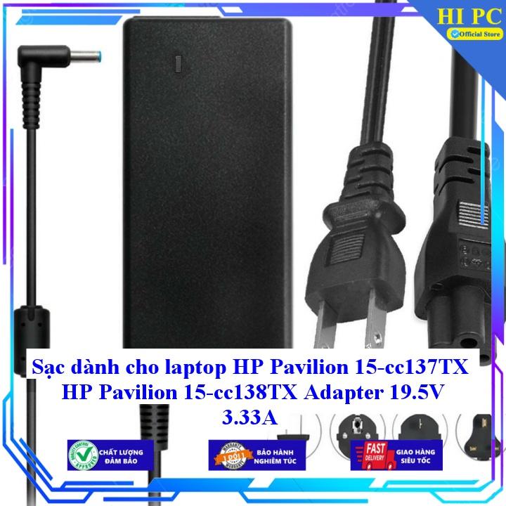 Sạc dành cho laptop HP Pavilion 15-cc137TX HP Pavilion 15-cc138TX Adapter 19.5V 3.33A - Kèm Dây nguồn - Hàng Nhập Khẩu
