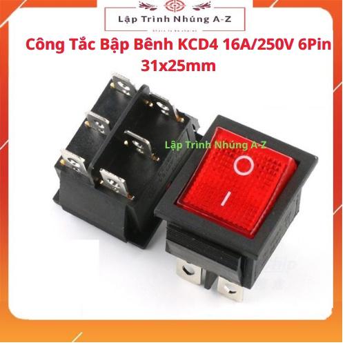 [Lập Trình Nhúng A-Z][G7] Công Tắc Bập Bênh - KCD4 16A/250V 4Pin 31x25mm